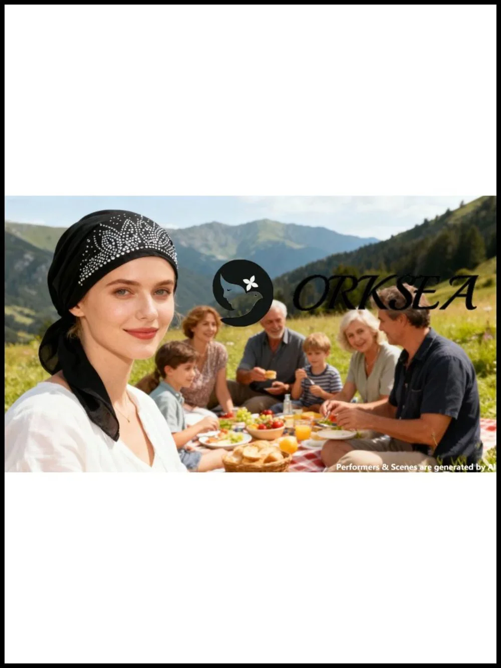 Chemo Headwear for Women Soft Pre-Tied Turban Rhinestone Beanie Hat
